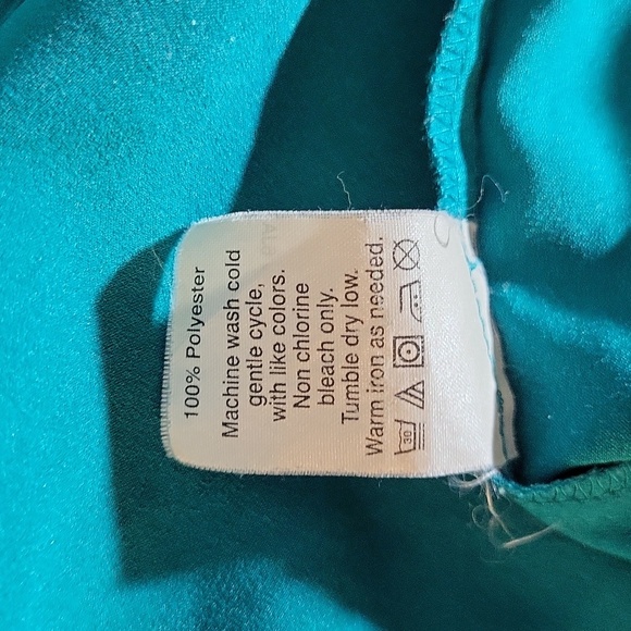 J Crew Womens Small Blouse Teal Pleated Neckline Keyhole Back Long Sleeve Flowy - Picture 4 of 8